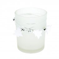 Photophore Verre sabl� Sapins Argent