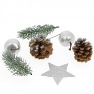 Kit D�co Cr�ative Pommes, Pins, Etoile - Argent