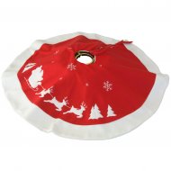 Cache Pied de Sapin Rouge et Blanc - Feutrine �paisse
