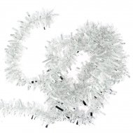 Guirlande Sapin Chenille (2,70 m) - Argent et Blanc