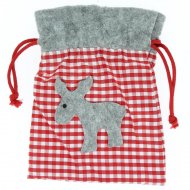 Sac Cadeau Renne Gris (18 cm) - Feutrine et Tissu
