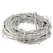 Couronne de No�l Blanc C�rus� (30 cm) - Sarments de Bois