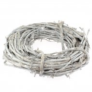 Couronne de No�l Blanc C�rus� (30 cm) - Sarments de Bois