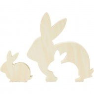 Double Lapin Puzzle � D�corer (10 cm) - Bois