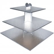 Pr�sentoir � Cupcakes Argent Carr�