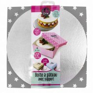 Boite � G�teau grise et jaune avec Support