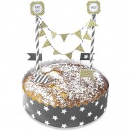 Kit d�coration G�teau Gris/jaune