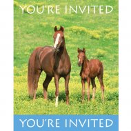 8 Invitations Cheval Nature