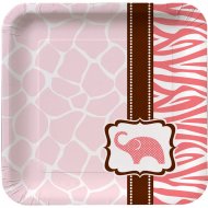 8 Petites Assiettes Baby Safari Pink