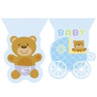 Guirlande fanions Baby Teddy Bleu