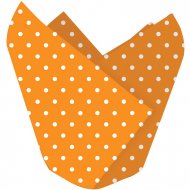 12 Caissettes � Cupcakes Pois Blanc/Orange