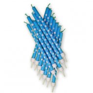 12 Bougies � pois Blanc/Bleu