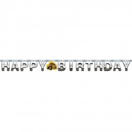 Guirlande lettres Happy Birthday Attention Chantier !