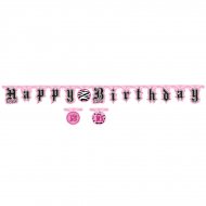 Guirlande lettres Happy Birthday Girly Fashion