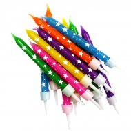 12 Bougies Etoiles Multicolores