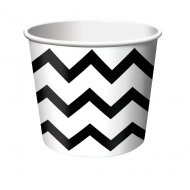 6 Pots � bonbons Chevrons Blanc/Noir