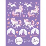 4 Planches de Stickers Licorne F�erique