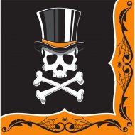 16 Serviettes Squelette �l�gance