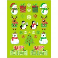 4 Planches de Stickers No�l Vert