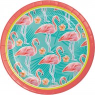 8 Petites Assiettes Flamant Rose Oasis