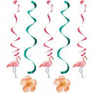 5 Guirlandes Spirales Flamant Rose Oasis