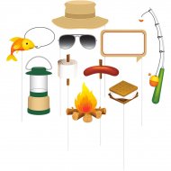 Kit 10 Photo Booth Feu de Camp