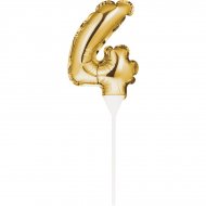 Pic � G�teau Ballon Or chiffre 4
