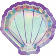 8 Assiettes Coquillage Sir�ne iridescente