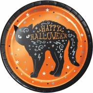 8 Petites Assiettes Chat - Halloween