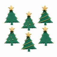 6 D�cors en Sucre - Sapins de No�l (3 cm)
