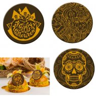 3 Mini Disques Halloween Fun en Chocolat (5 cm)