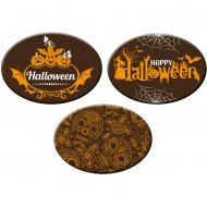 3 D�co Ovales Halloween Fun en Chocolat (5 cm)