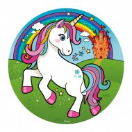 Petit Disque Licorne Magique (16 cm) - Sucre
