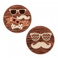 3 M�daillons Moustache (5 cm) - Chocolat