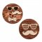 3 M�daillons Moustache (5 cm) - Chocolat images:#0
