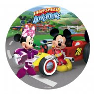 Disque en sucre Mickey Racer (20 cm)