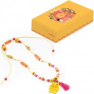 Collier Chouette Jaune en bois