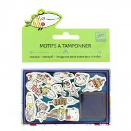 Mini tampons Poissons Kawa� + Encreur Bleu marine