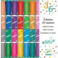 8 Feutres 16 couleurs - lavables