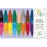 8 Crayons de Couleurs Bicolores