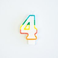 Bougie Chiffre 4 Rainbow Glitter