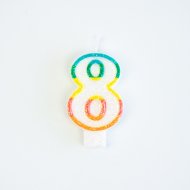 Bougie Chiffre 8 Rainbow Glitter
