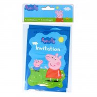 6 Invitations Peppa Pig