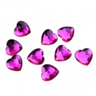 50 Confettis Coeurs Diamant Fuchsia (1,5 cm) - Plastique