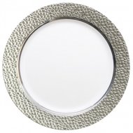 5 Assiettes Prestige Argent (25 cm) - Plastique