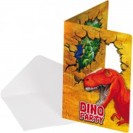 6 Invitations Dinosaure