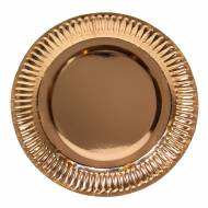 8 Assiettes Rose Or