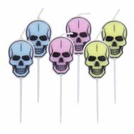6 Bougies T�te de Mort Pastel