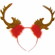 Serre-T�te Renne Plumes Rouges (enfant/adulte)