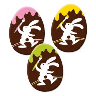 3 oeufs � plat en Chocolat Joyeux Lapin